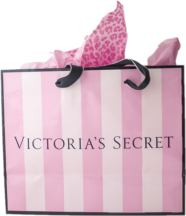 Victorias Secret Striped Shopping Bag