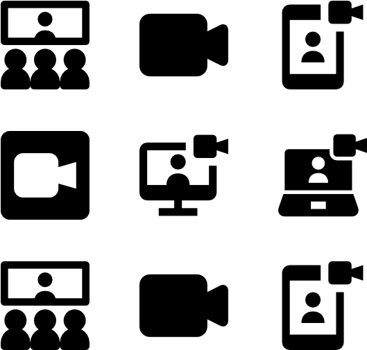 Video Conference Icons Set PNG with transparent background