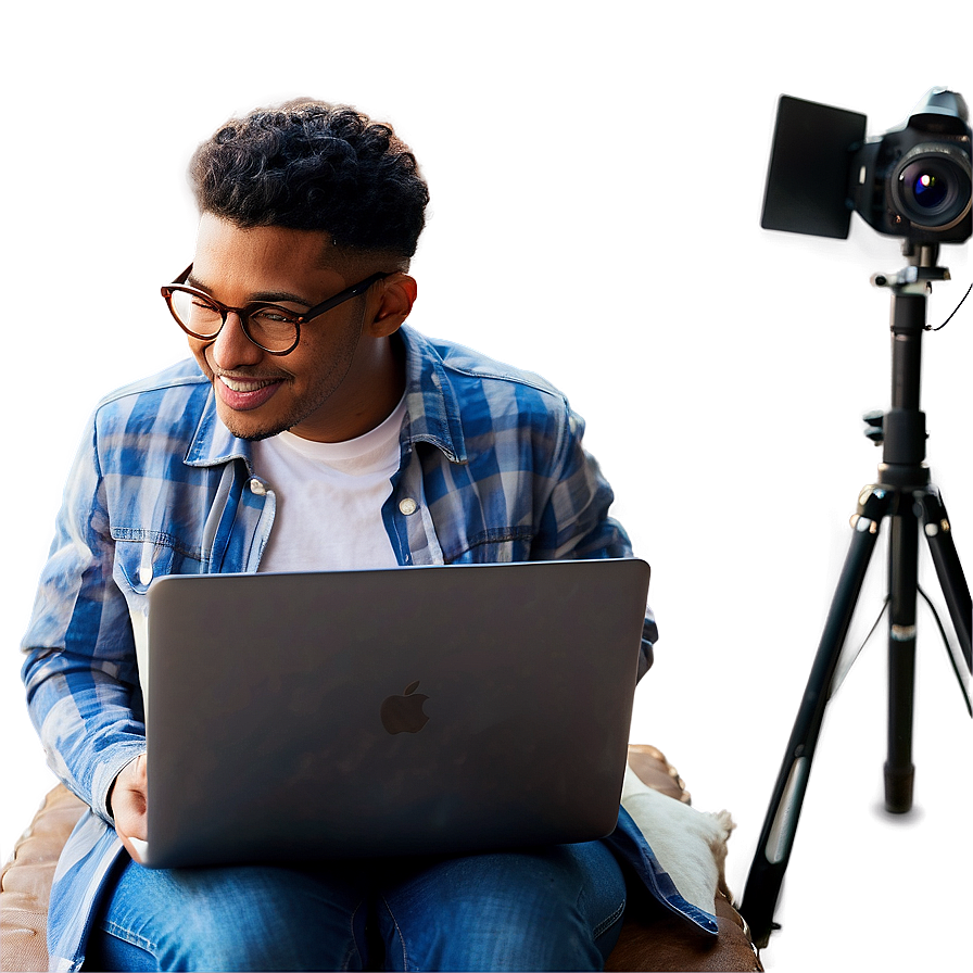 Video Editing Laptop Setup PNG eiu PNG with transparent background