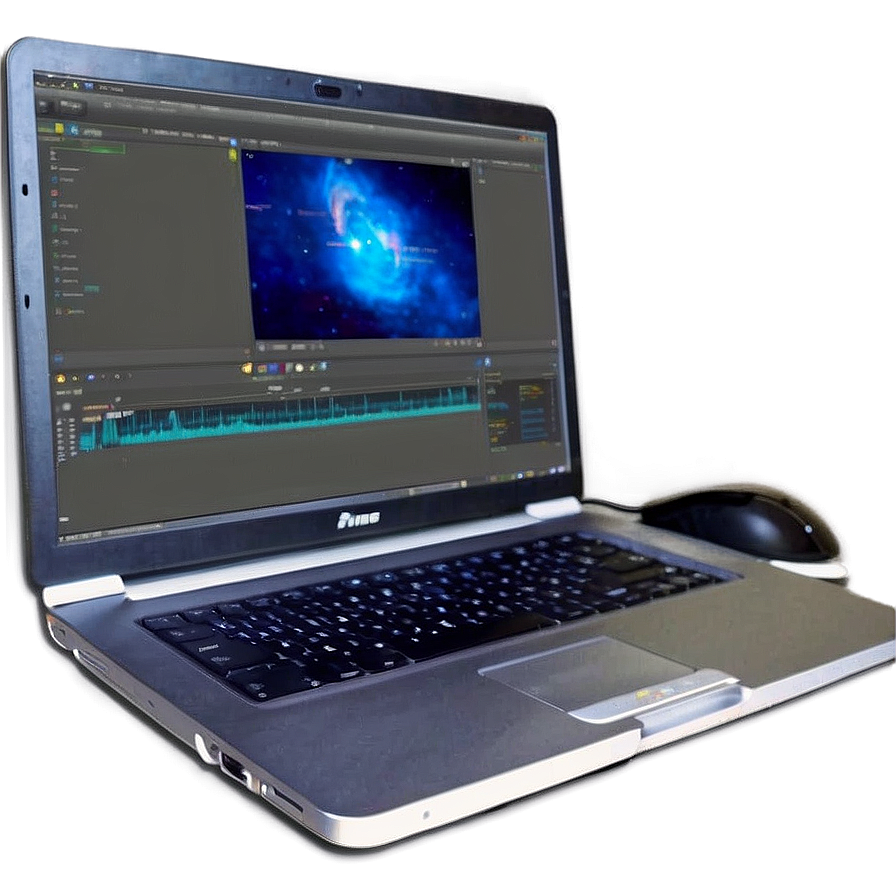 Video Editing Laptop Setup PNG fli PNG with transparent background