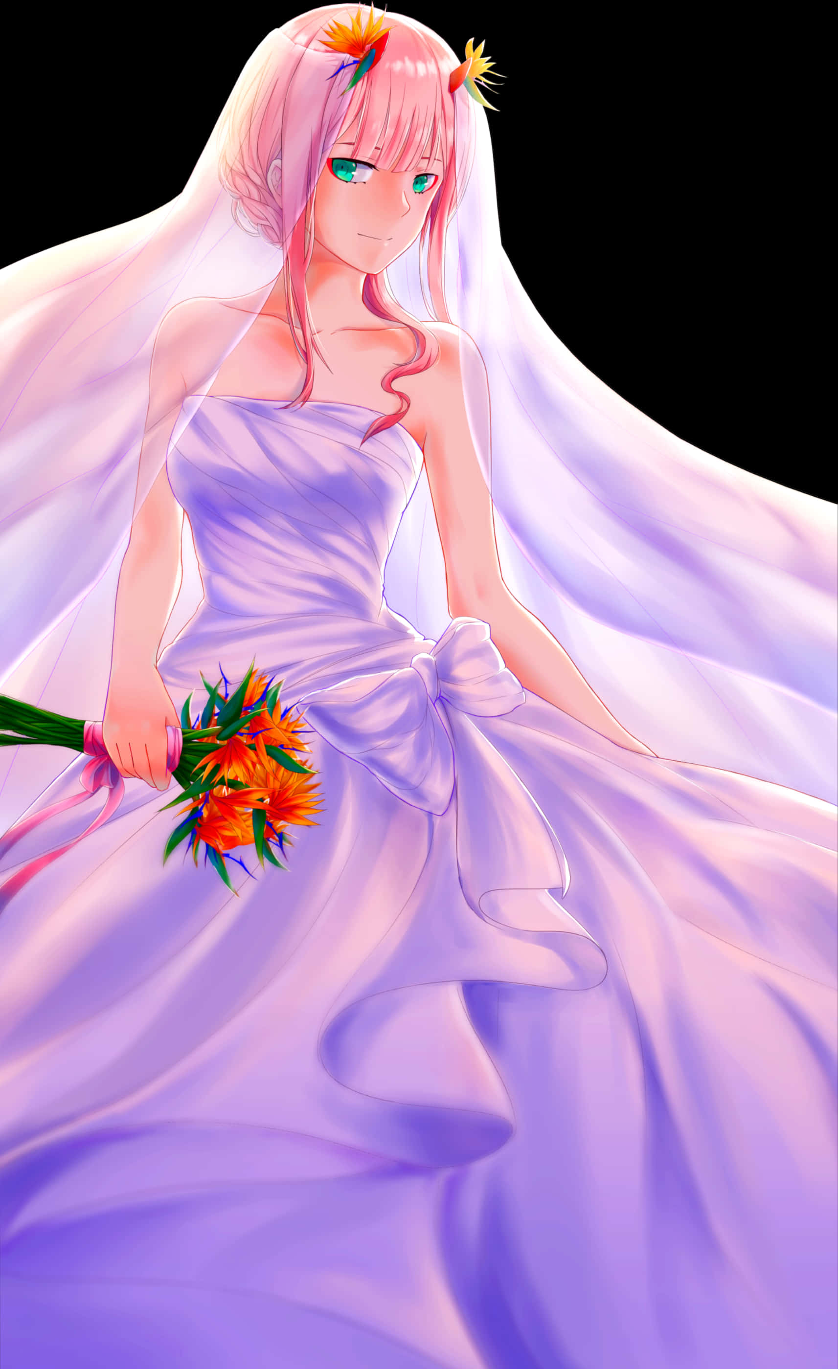 View Samegoogleiqdbsaucenao Zero Two Wedding Dress PNG with transparent background