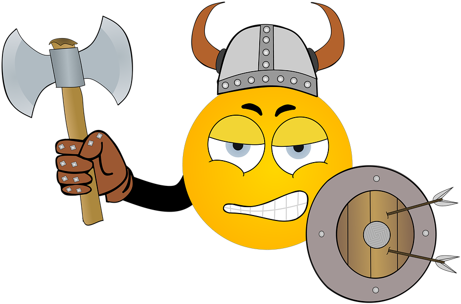 Axe Battle Axe Weapon Helm War Helmet - Battle Cartoon Helmets, HD Png Download PNG with transparent background