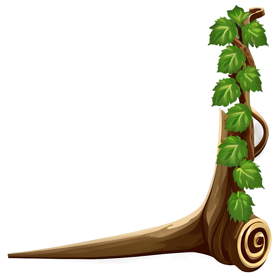 Vine Wrapped Horn Illustration