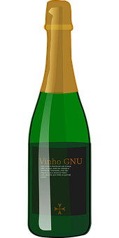 Vinho G N U Wine Bottle PNG with transparent background