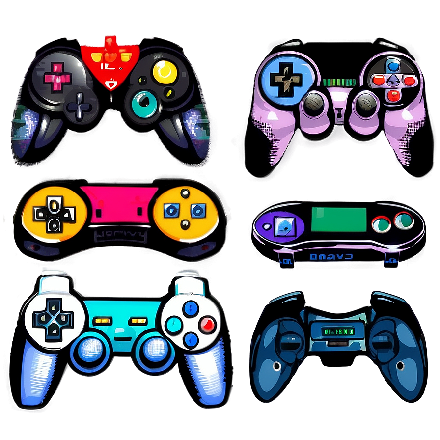 Vintage 16 Bit Game Controllers Png 2