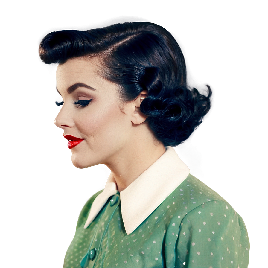 Vintage 1950s Hairstyles And Makeup Png Seg47