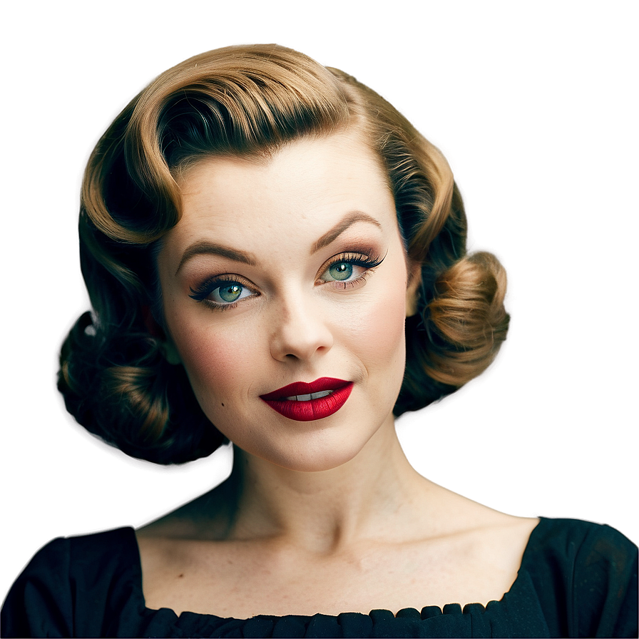 Vintage 1950s Hairstyles And Makeup Png Xgb