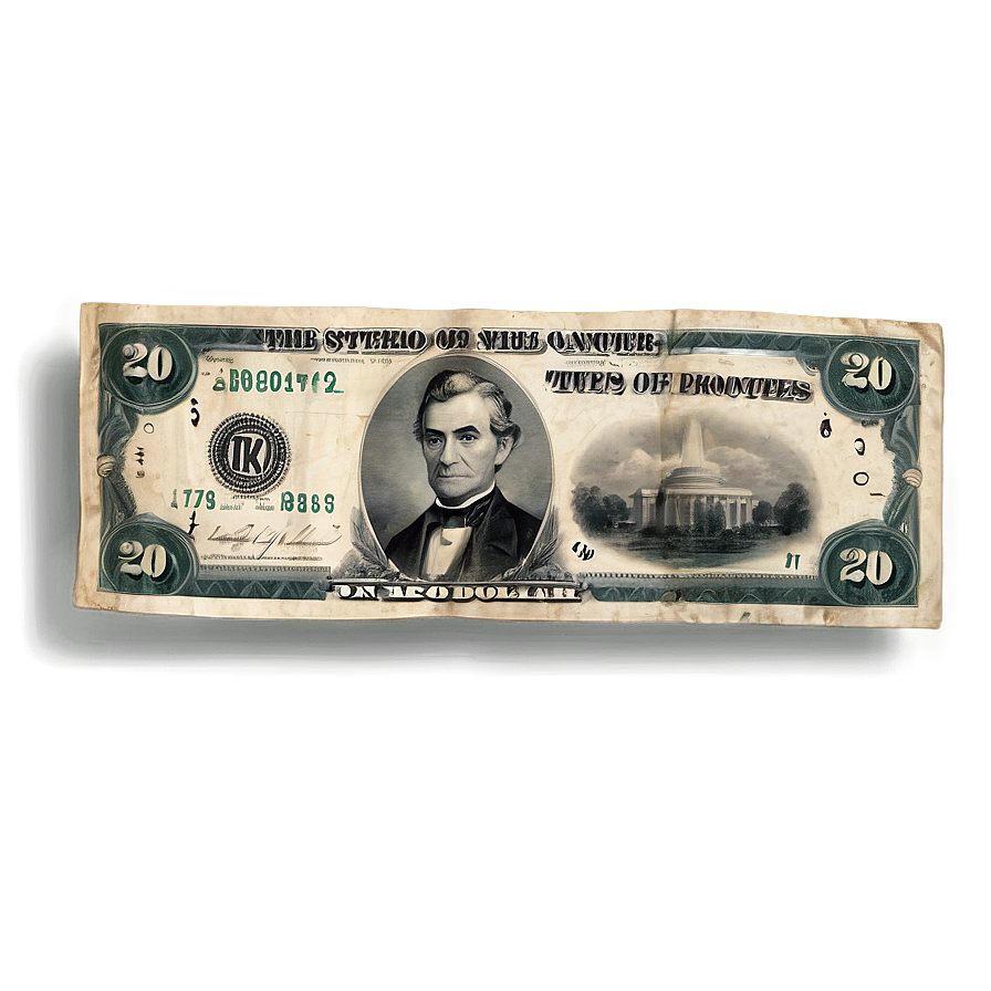 Vintage 20 Dollar Note Png 06132024