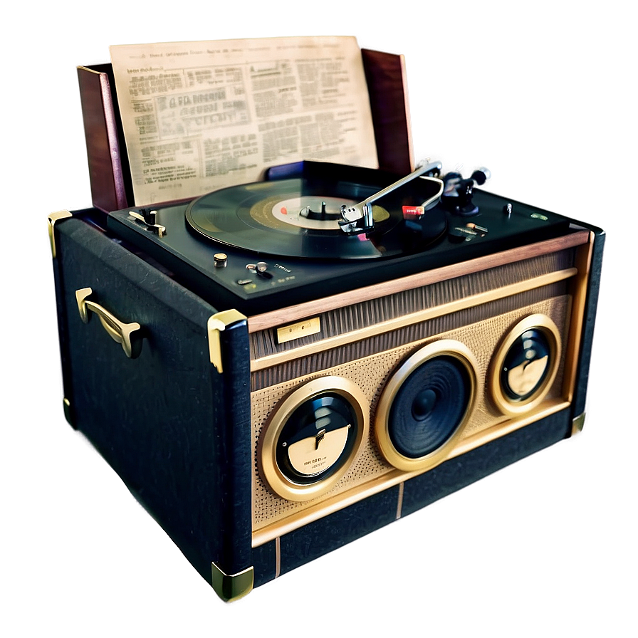 Vintage Aesthetic Record Player PNG bgg65 PNG with transparent background