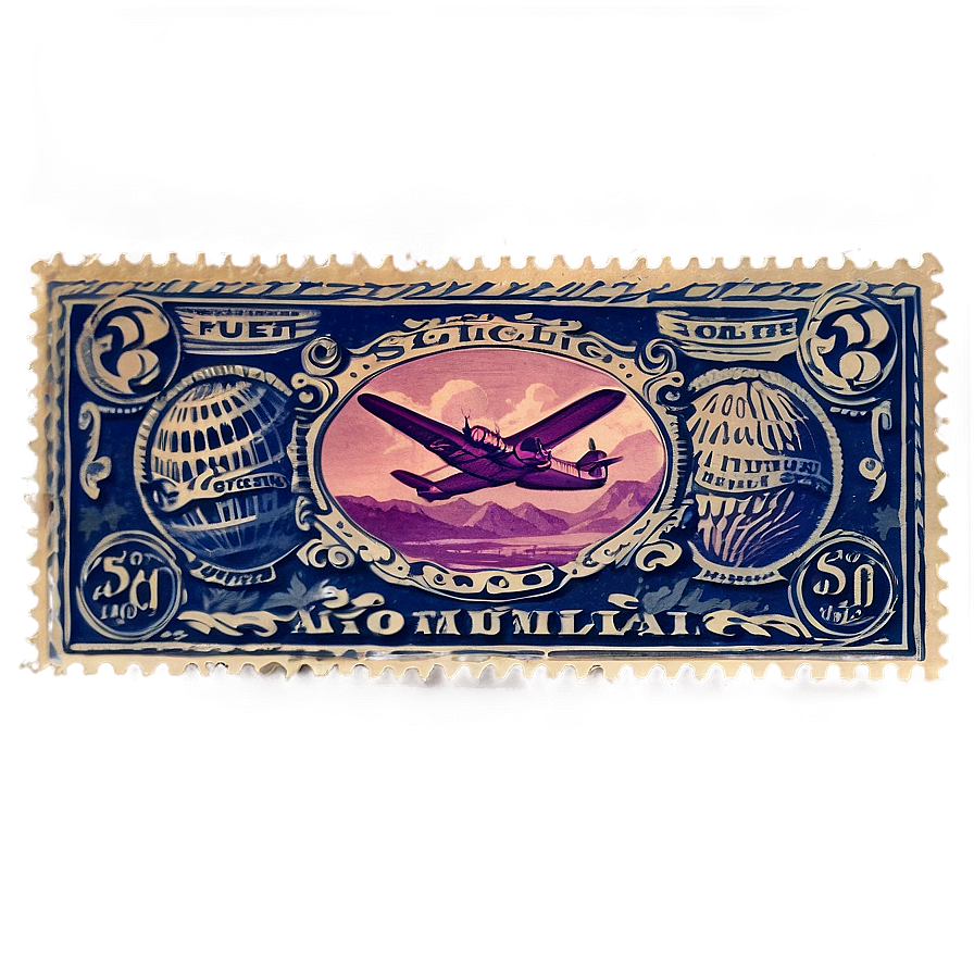 Vintage Air Mail Stamp Png Fsh58