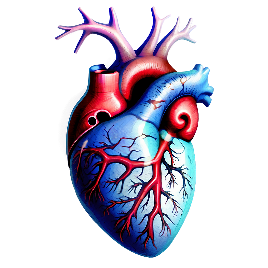 Vintage Anatomical Heart Drawing Png 67