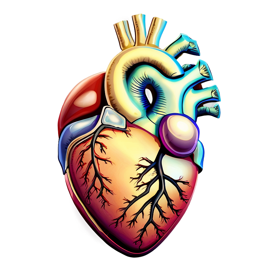 Vintage Anatomical Heart Drawing Png Bnj