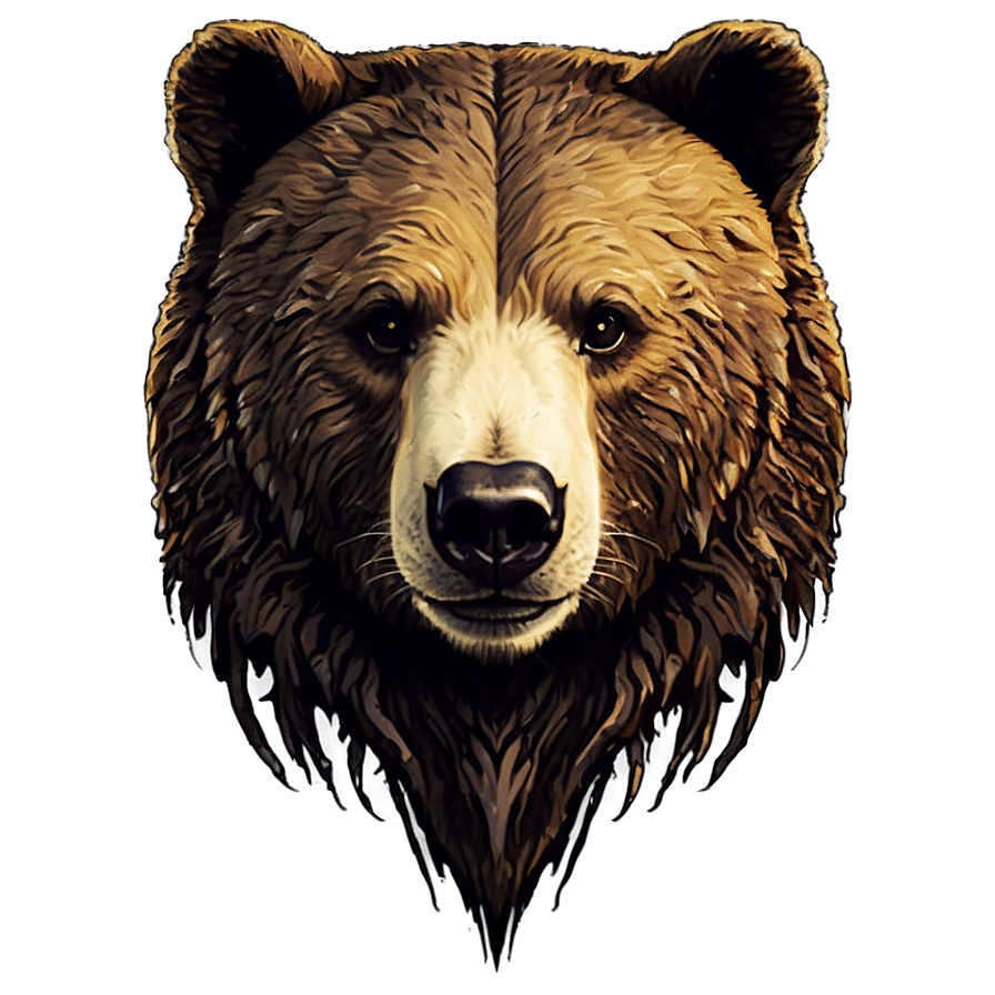 Vintage Bear Face Png Tot1