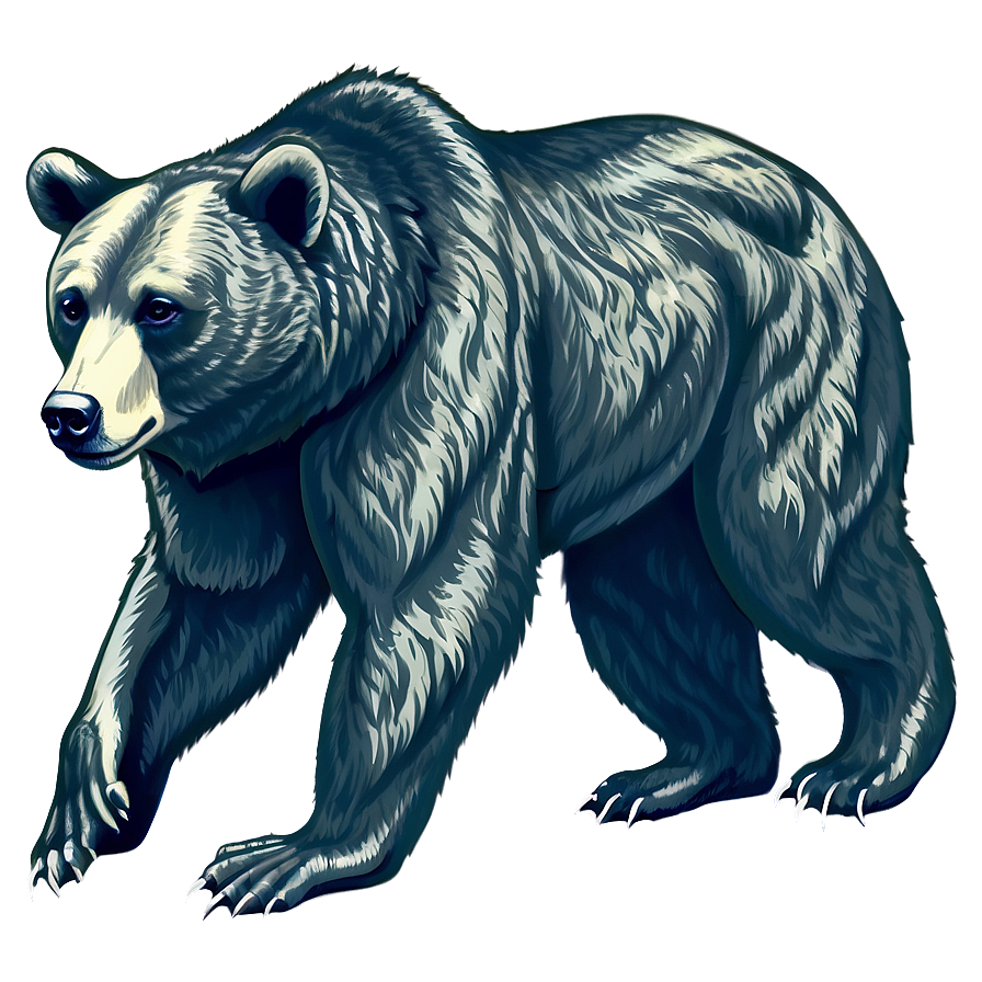 Vintage Bear Illustration Png 12