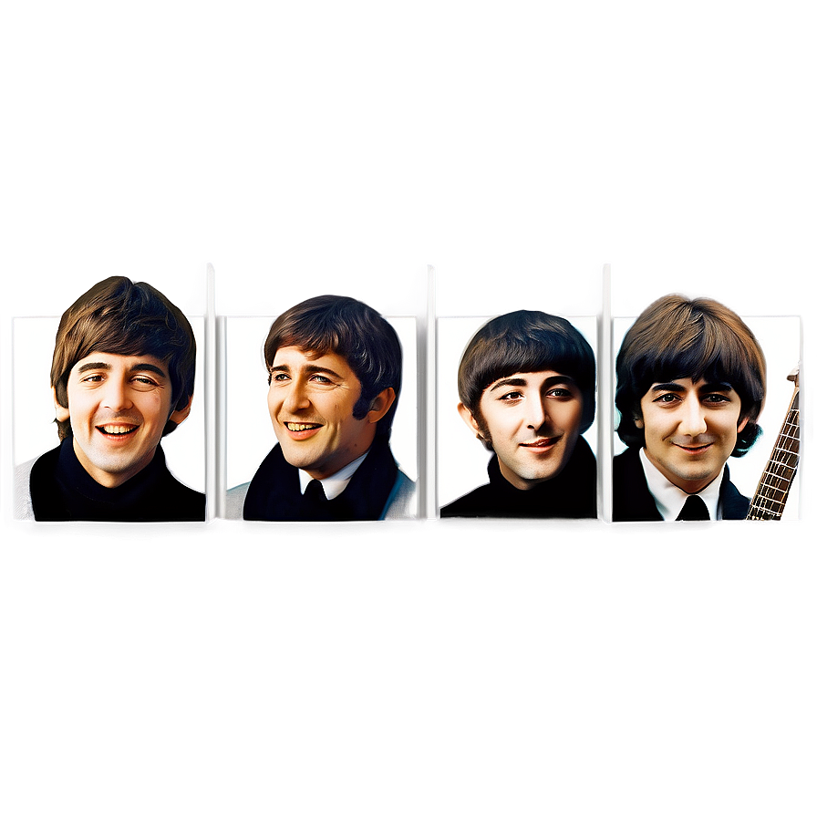 Vintage Beatles Poster PNG mjv3 PNG with transparent background