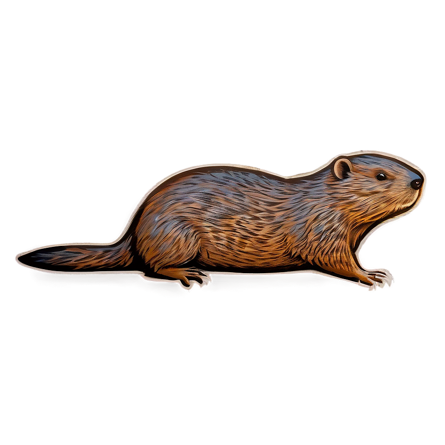 Vintage Beaver Drawing Png Jas72