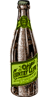 Vintage Beer Bottle Graphic PNG with transparent background