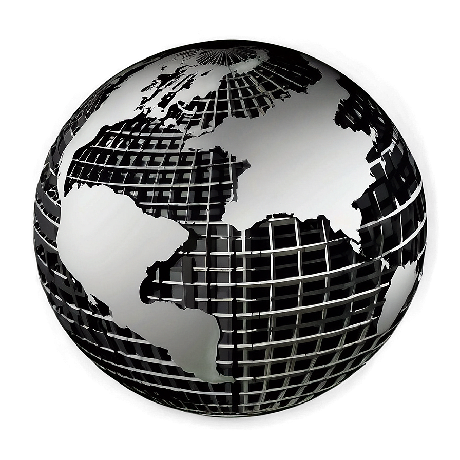 Vintage Black And White Globe Png 70