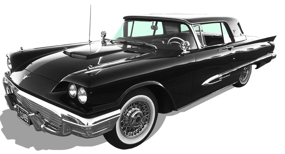 Vintage Black Cadillac Classic Car PNG with transparent background