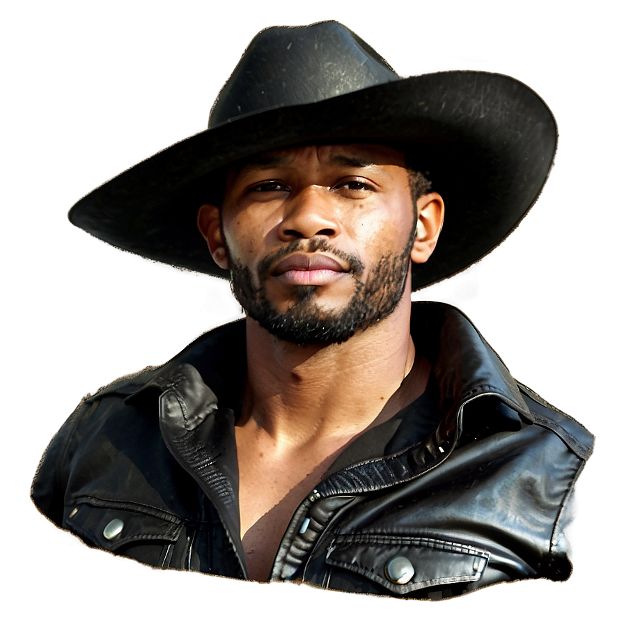 Vintage Black Cowboy Hat Png 06212024