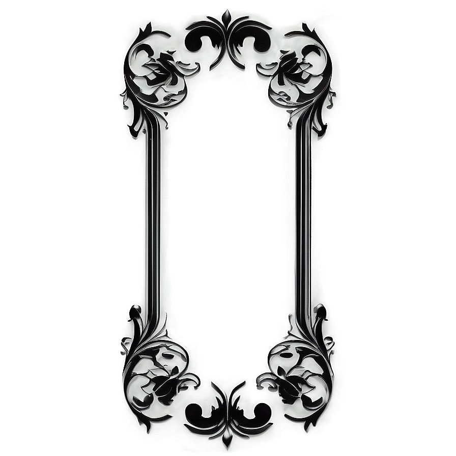 Vintage Black Scroll Border Png 05252024