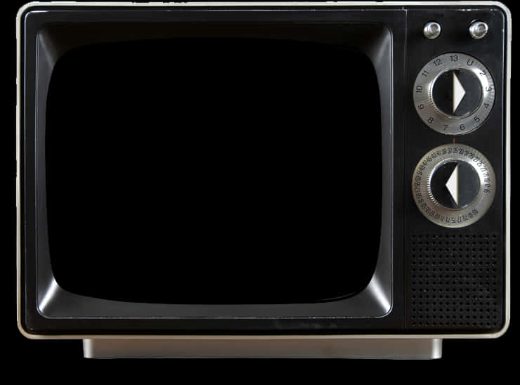 Vintage Blackand White Television PNG with transparent background