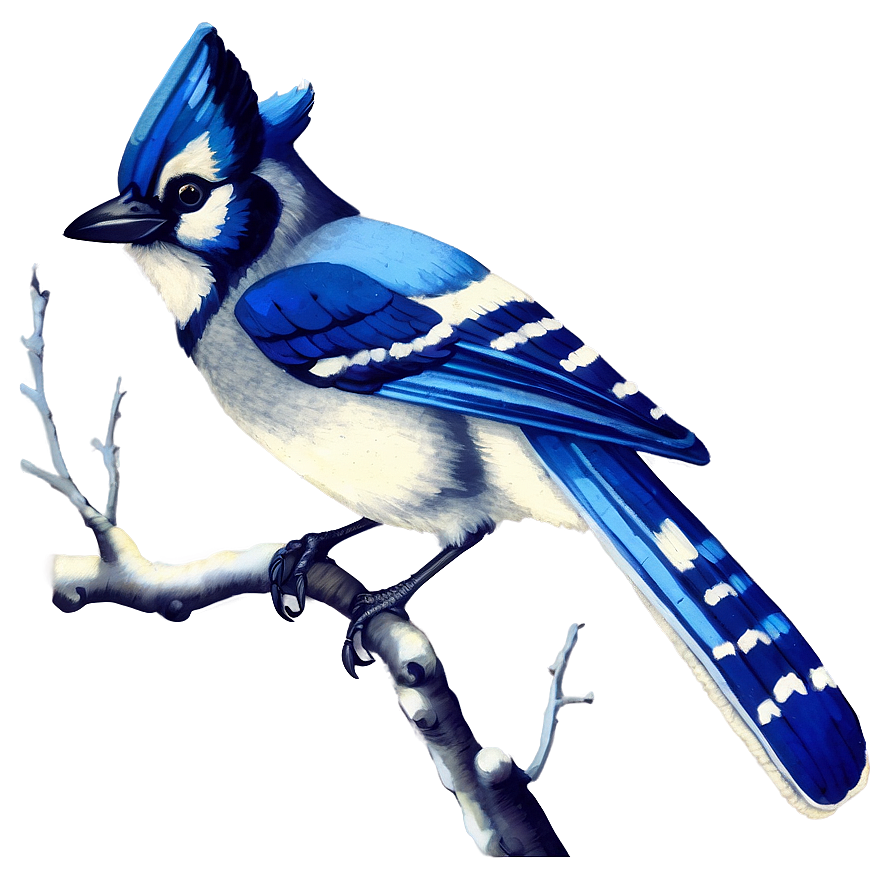 Vintage Blue Jay Illustration Png 22