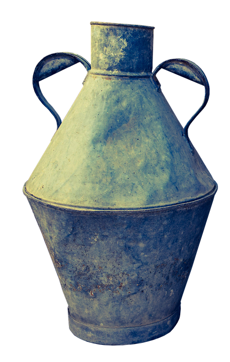 Vintage Blue Metal Pot PNG image with a transparent background, free high-resolution download