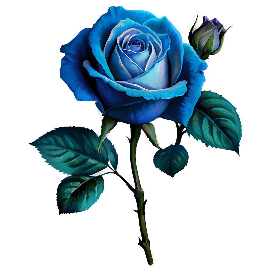 Vintage Blue Rose Png 06202024