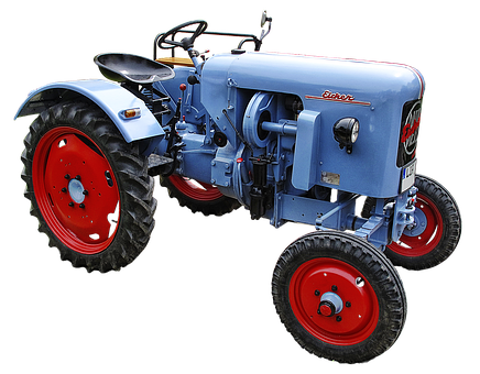 Vintage Blue Tractor PNG with transparent background