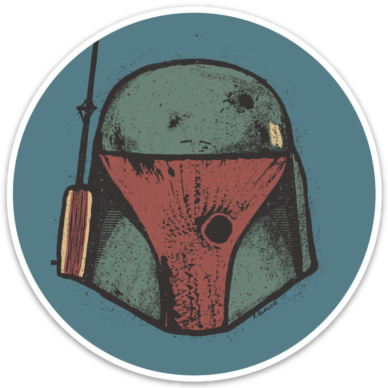 Vintage Boba Fett Helmet Illustration