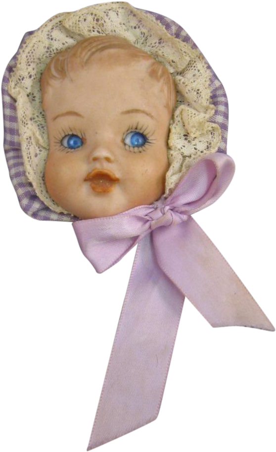 Baby Doll Face Pin Porcelain Bisque Vintage Doll Png - Doll, Transparent Png PNG with transparent background