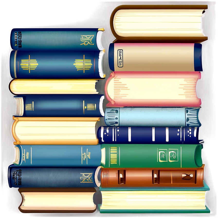 Vintage Books Stack Png Qhm