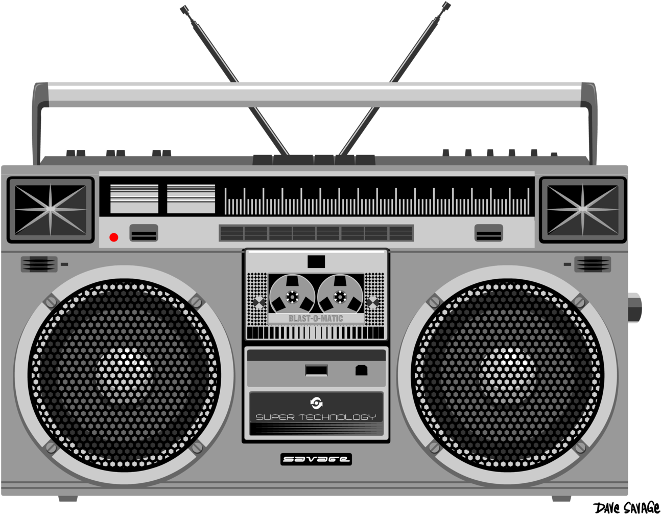 Vintage Boombox Illustration