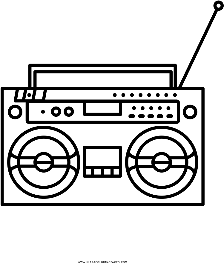 Boombox Coloring Page - Boombox Coloring, HD Png Download PNG with transparent background