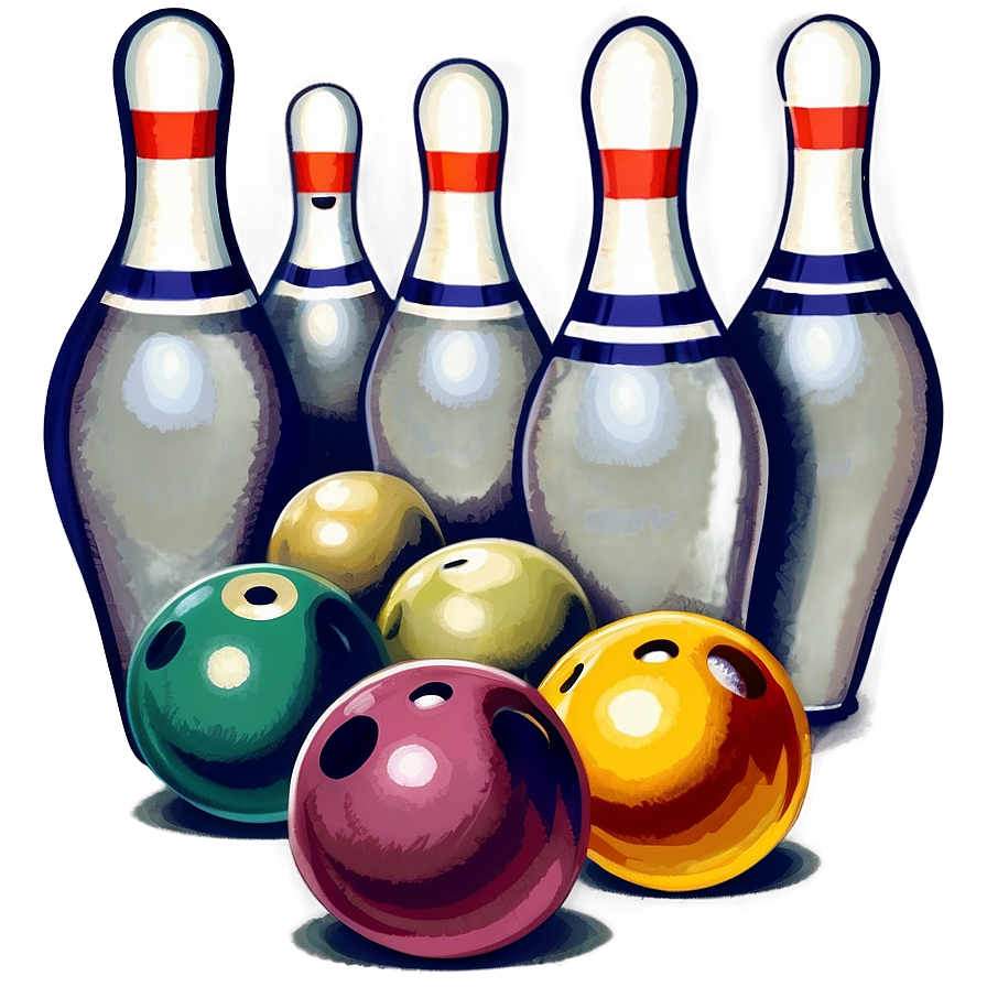 Vintage Bowling Poster Png 55