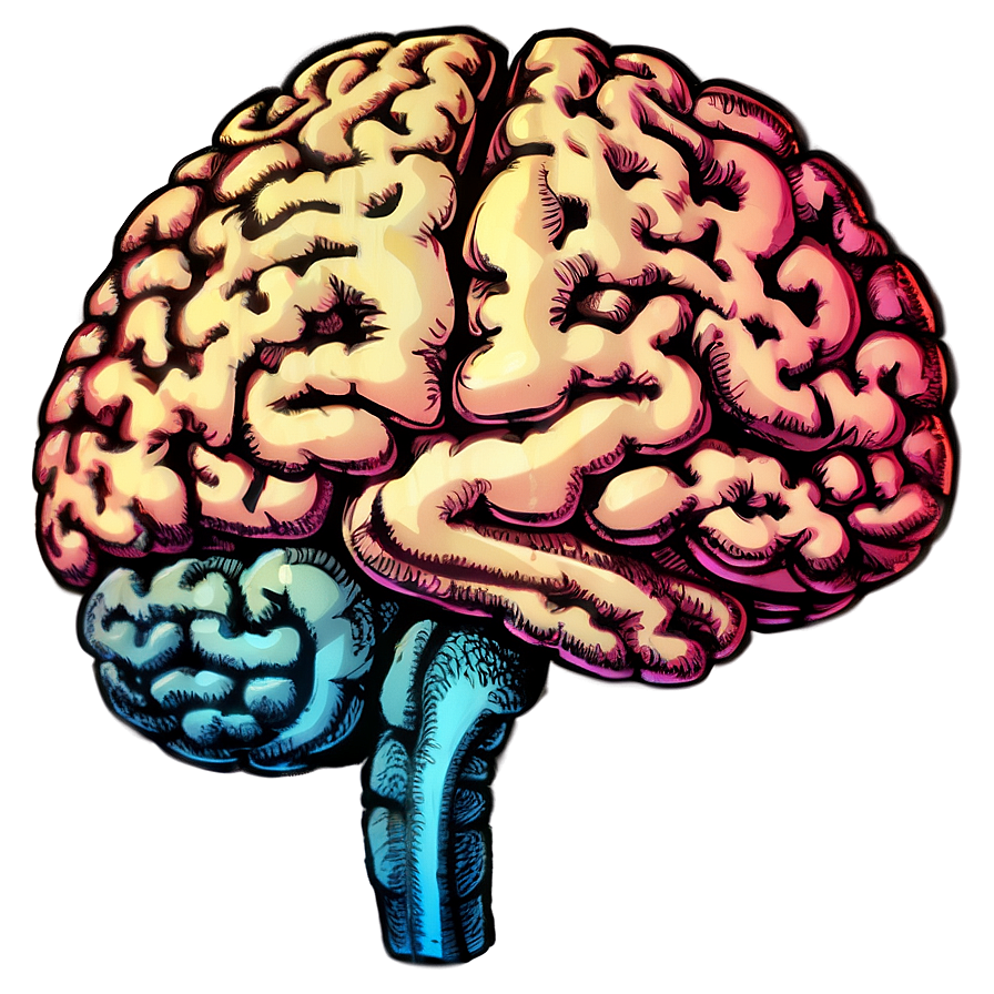 Vintage Brain Illustration Png 65