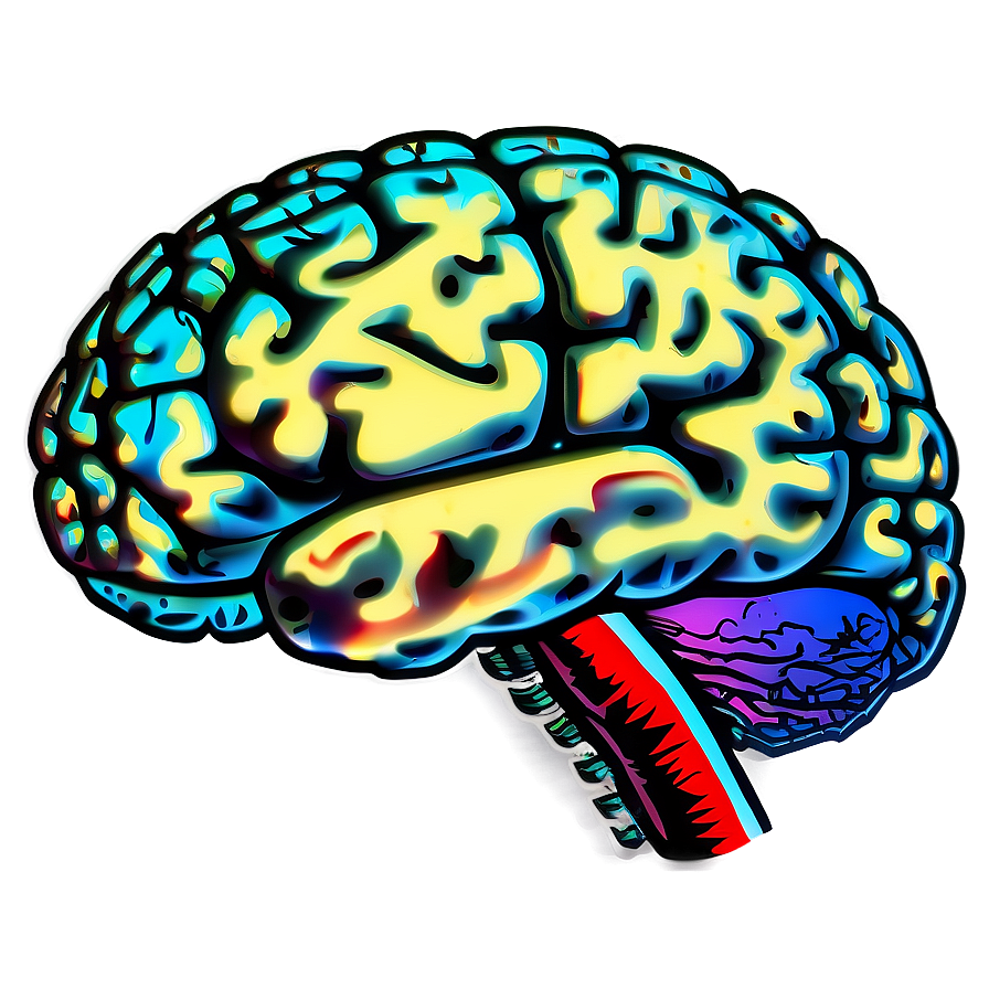 Vintage Brain Illustration Png Cva11