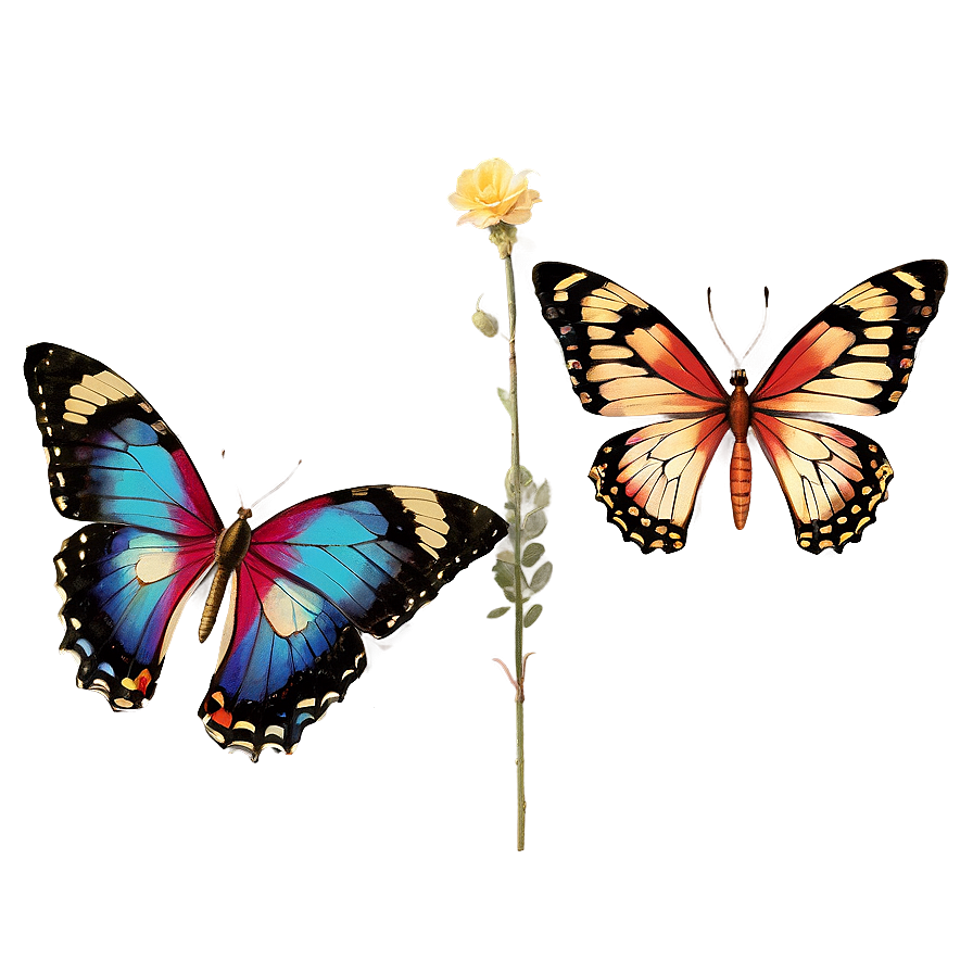 Vintage Butterflies Png 77