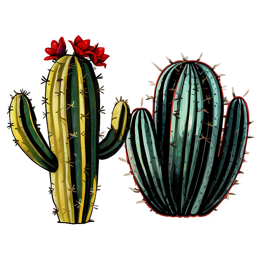 Vintage Cactus Sketch Png 06282024