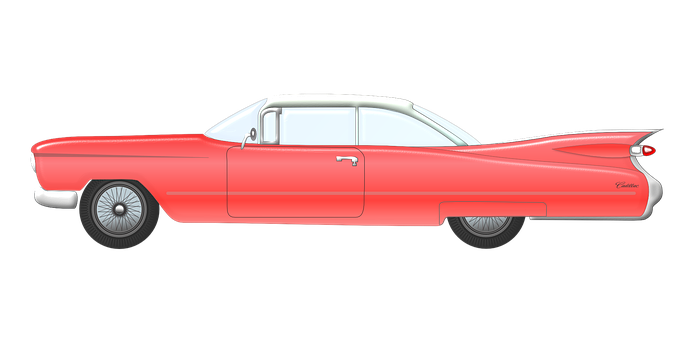 Vintage Cadillac Classic Car Illustration PNG with transparent background
