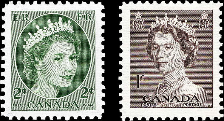 Canada Queen Elizabeth Stamps PNG with transparent background