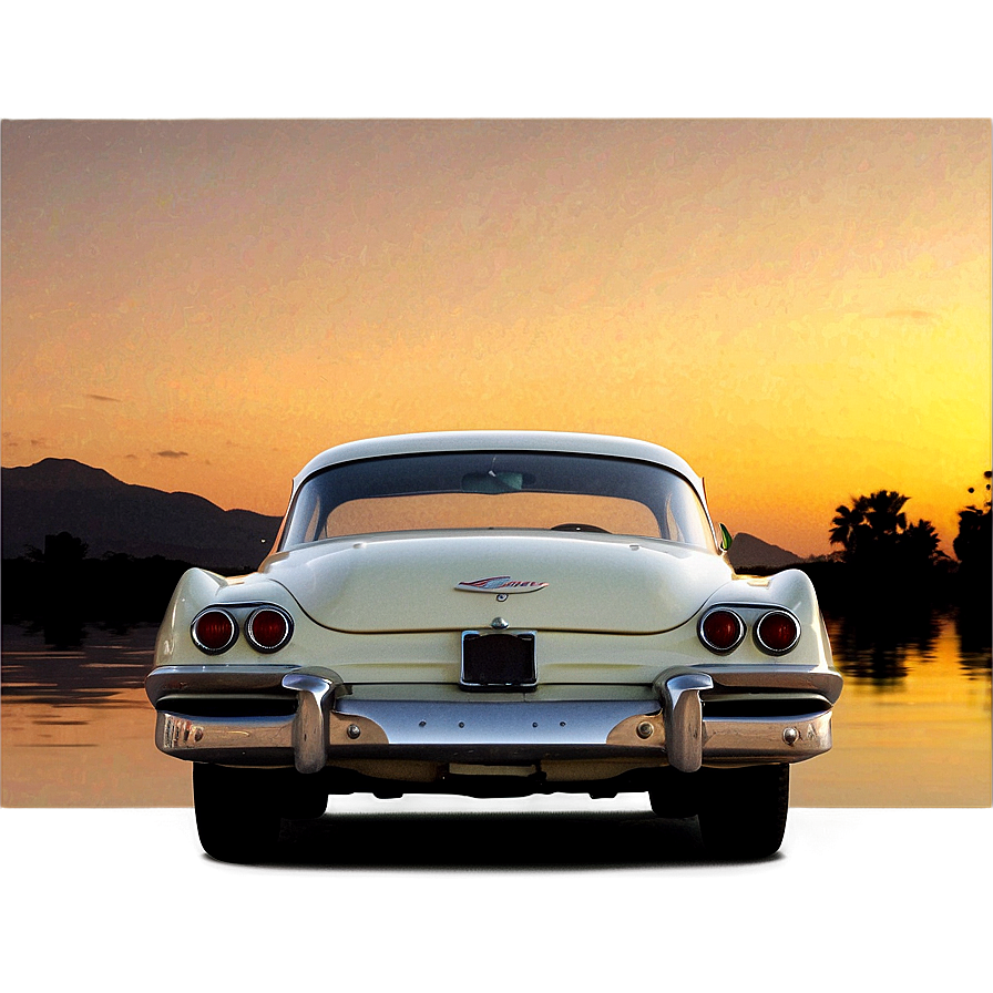 Vintage Car At Sunset Png Lov40