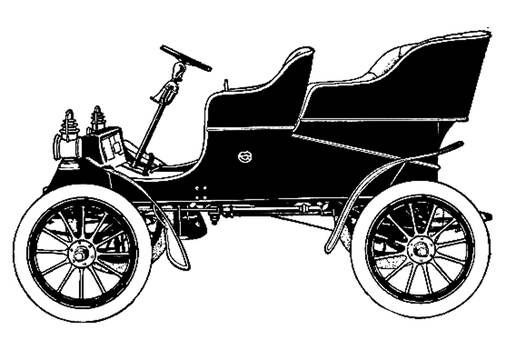 Vintage Car Silhouette Outline PNG with transparent background