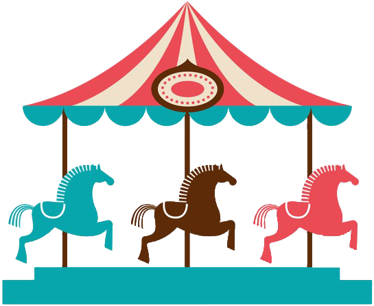 Vintage Carousel Horses Illustration