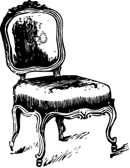 Vintage Chair Silhouette PNG with transparent background