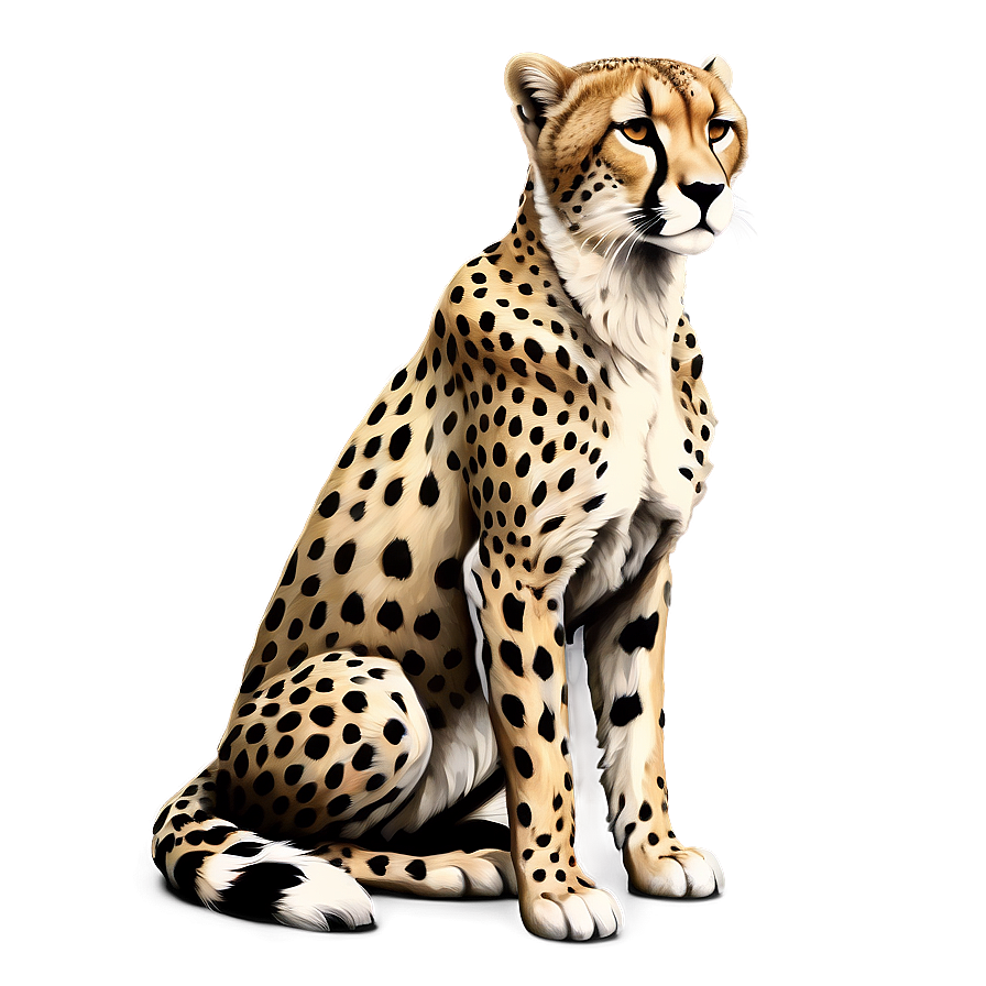 Vintage Cheetah Illustration Png 06112024