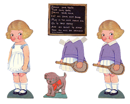 Vintage Children Health Advice Illustration PNG with transparent background