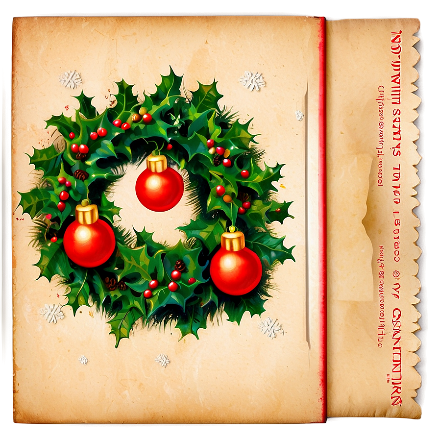 Vintage Christmas Card Png 77