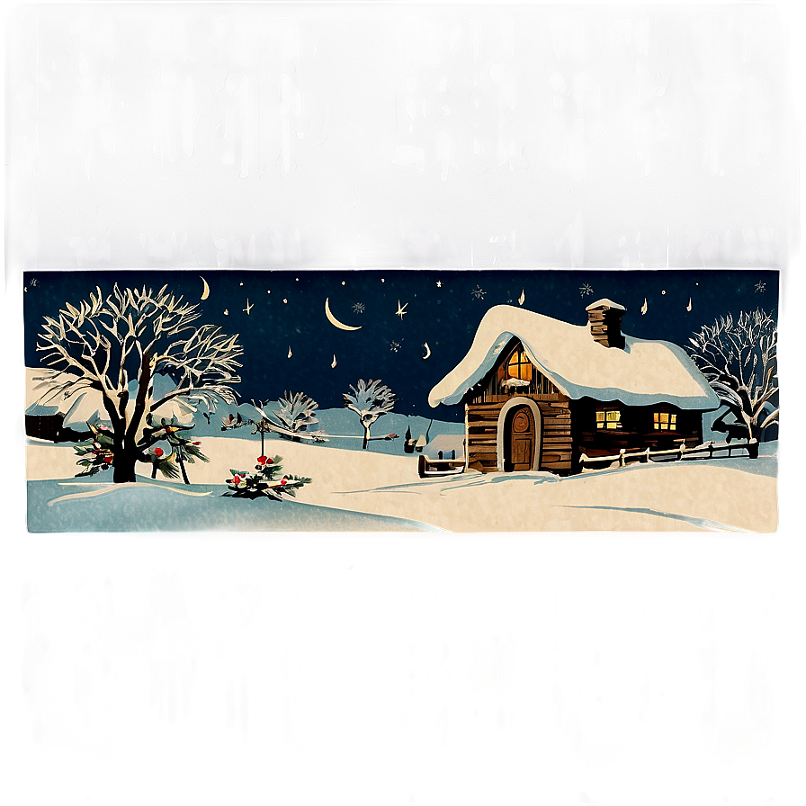 Vintage Christmas Scene Png Wtg45